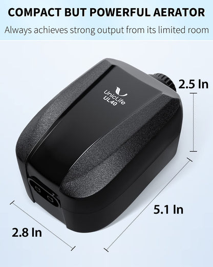 Pawfly Adjustable Aquarium Air Pump 4-LPM 2 Outlets with Oxygen Accessories for 20-100 Gallon Fish Tank Pond - Available at All In One Marketplace Canada