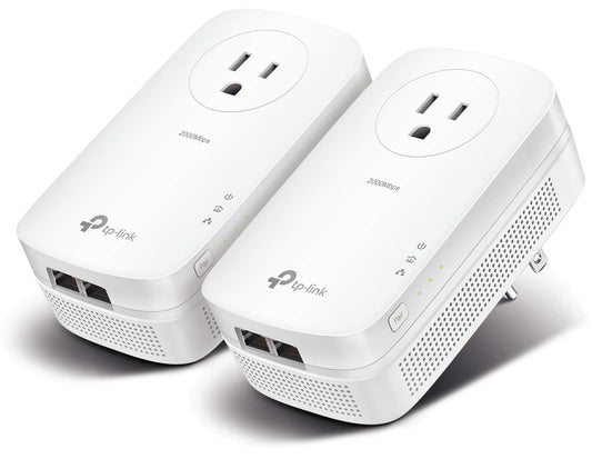 TP-Link AV2000 Powerline Adapter (TL-PA9020P KIT) – 2 Gigabit Ports, Passthrough, Ethernet Over Power, Plug&Play, Noise Filtering, Ideal for Gaming 🍁 All In One Marketplace Canada TP-Link