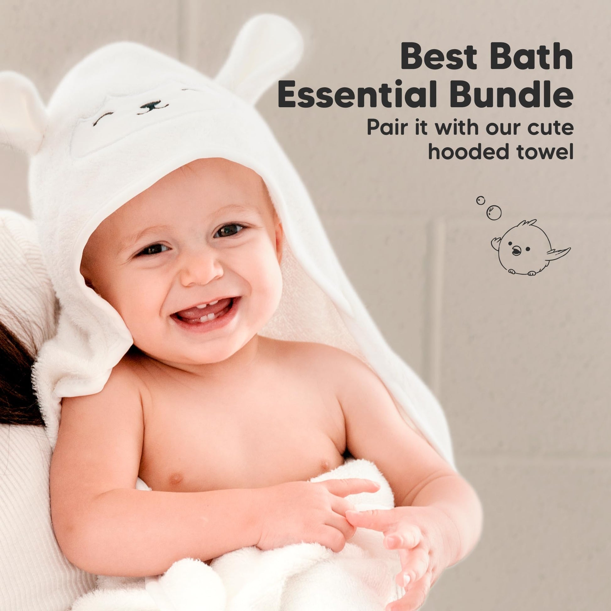6-Pack Organic Baby Washcloths - Soft Viscose from Bamboo Washcloth, Baby Wash Cloths, Baby Wash Cloth for Newborn, Kids, Bath Baby Towels, Face Towel, Face Cloths (White)