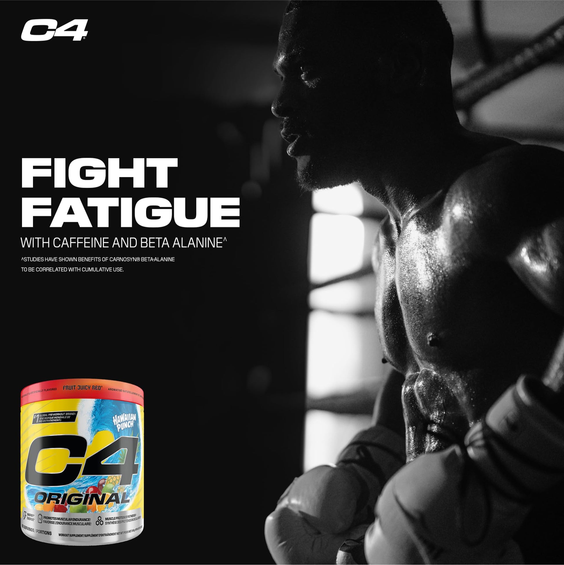 Cellucor C4 Original Pre Workout Powder - Sugar Free Preworkout Energy for Men & Women - 150mg Caffeine, Beta Alanine, Creatine - Hawaiian Punch Fruit Juicy Red, 60 Servings Cellucor