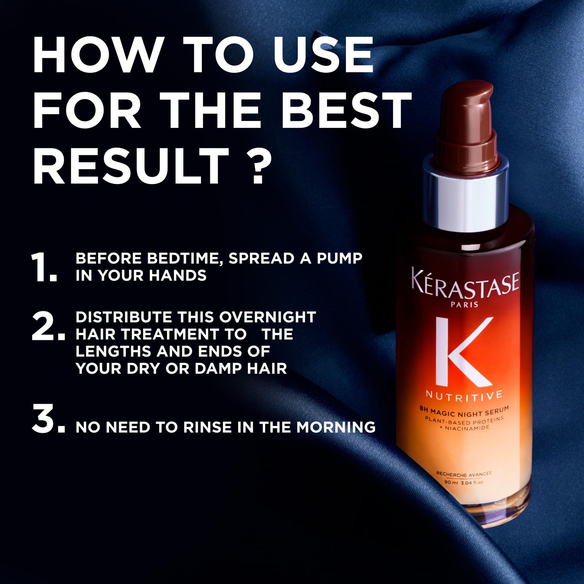 Kérastase Nutritive 8H Magic Night Serum, Iconic Overnight Nourishing Hair Serum for Dry Hair, Provides Deep Hydration and Softer Hair - Available at All In One Marketplace Canada