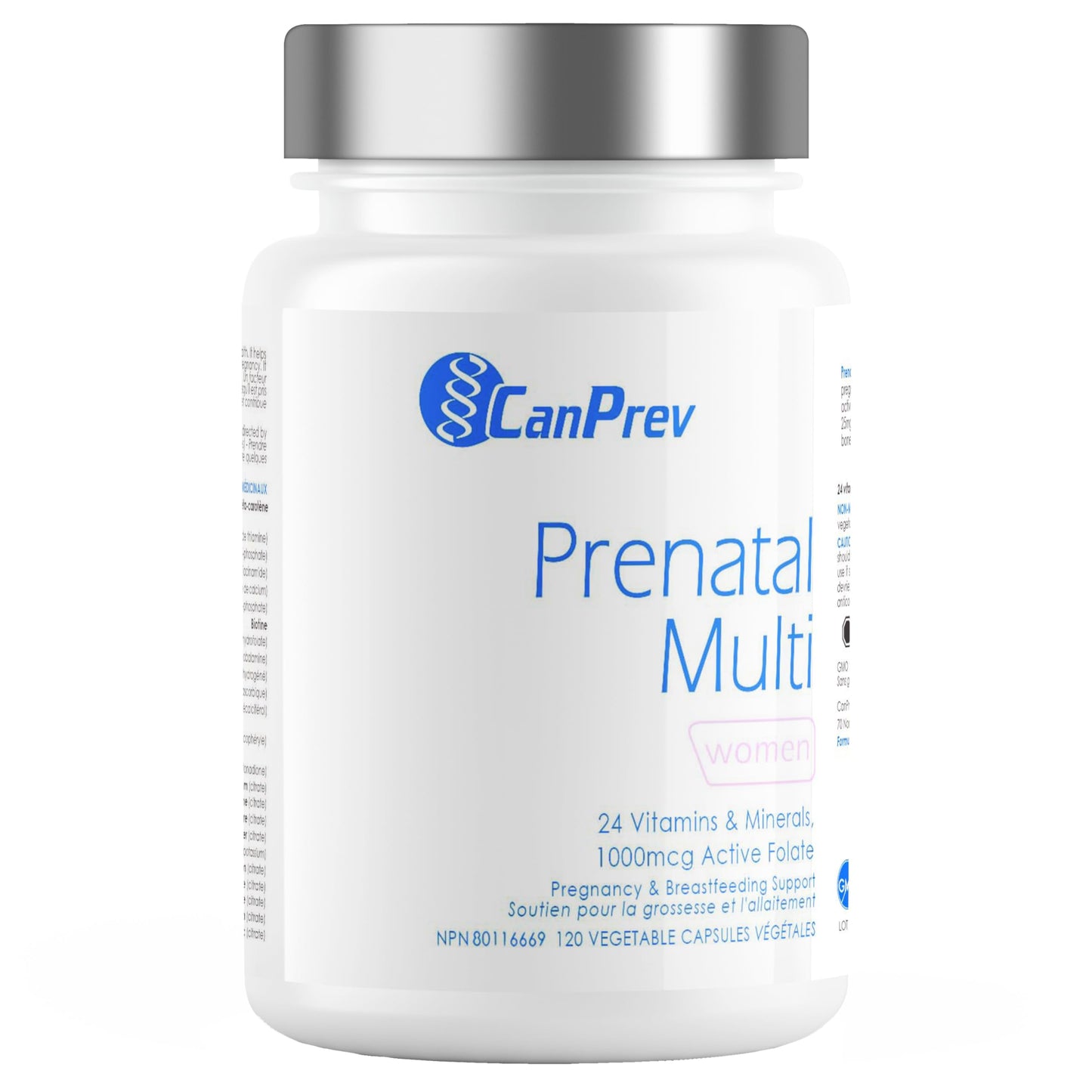 CanPrev Prenatal Multi 120 Caps 30-Day Supply - Prenatal Vitamins with Folic Acid for Pregnancy & Breastfeeding, Women's Prenatal Multivitamin & Mineral, 1000 mcg Active Folate - Non-GMO & Gluten-Free - Available at All In One Marketplace Canada