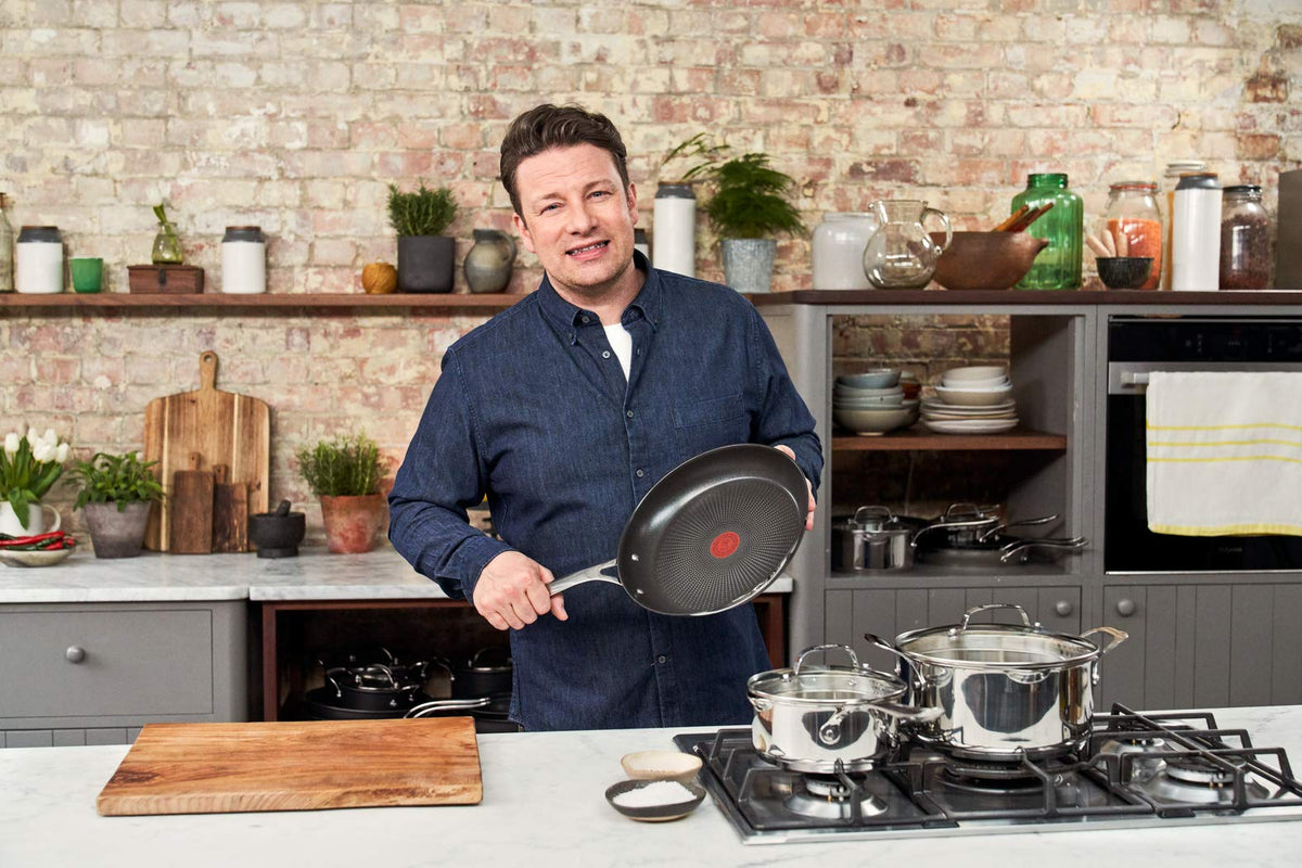 Jamie Oliver by Tefal Cooks Direct Stainless Steel 20cm/8inch Frying pan