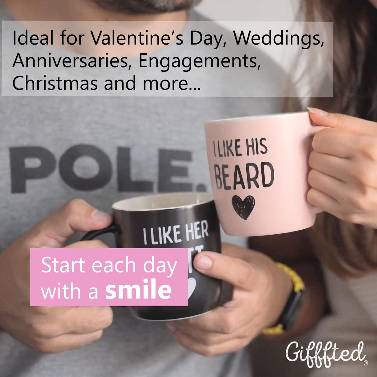 Triple Gifffted Funny Couples Mugs Gift Set for Him and Her, 380 ml Ceramic 🍁 All In One Marketplace Canada