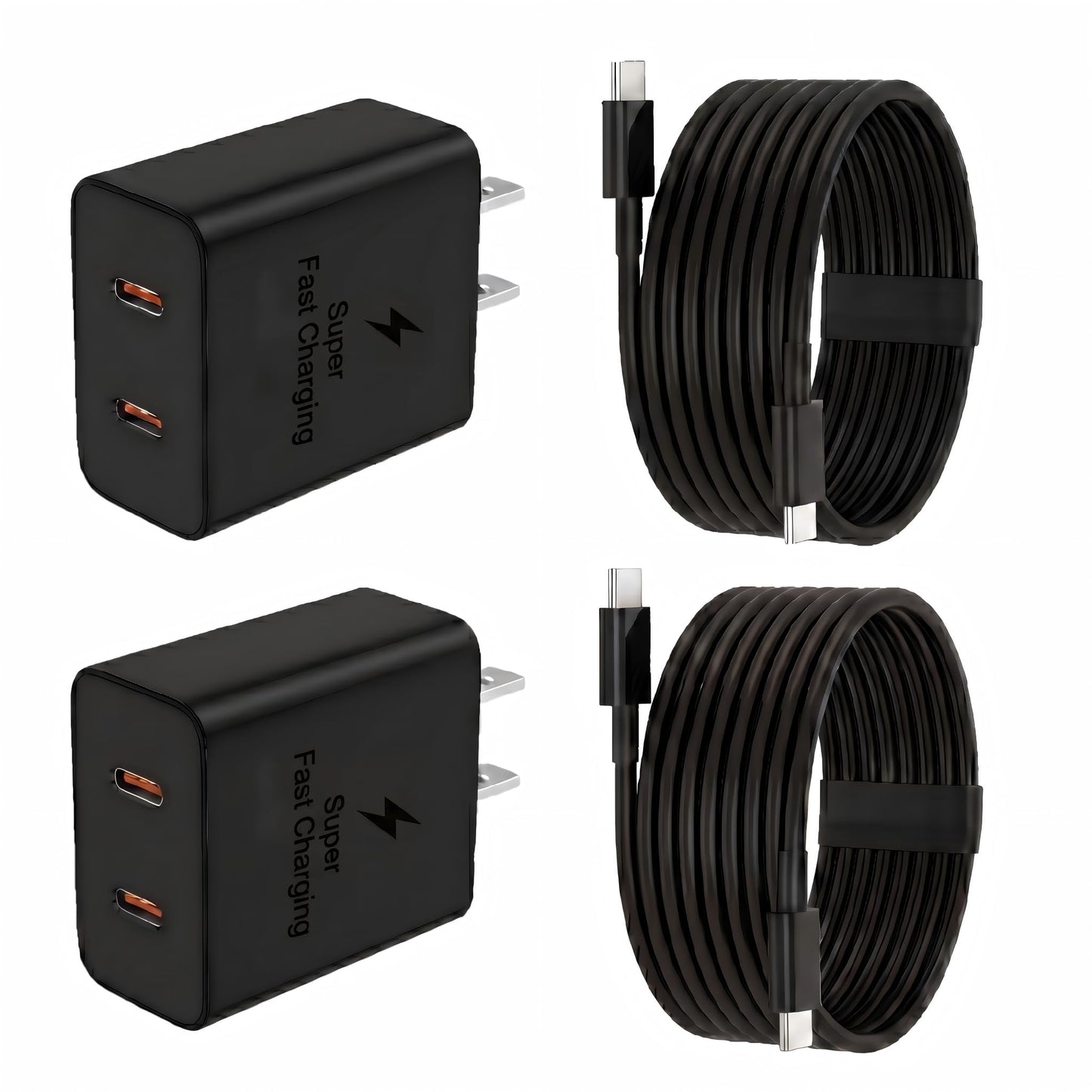 Super Fast Charger USB C, 2-Pack 45W USB C Charger with 6FT C to C Cable, Dual Port Fast Charger USB C for Samsung Galaxy S26/S25/S24/S23/S22/S21/S20/Plus/Ultra,Android,Galaxy Tablet,Phone 17/16/15