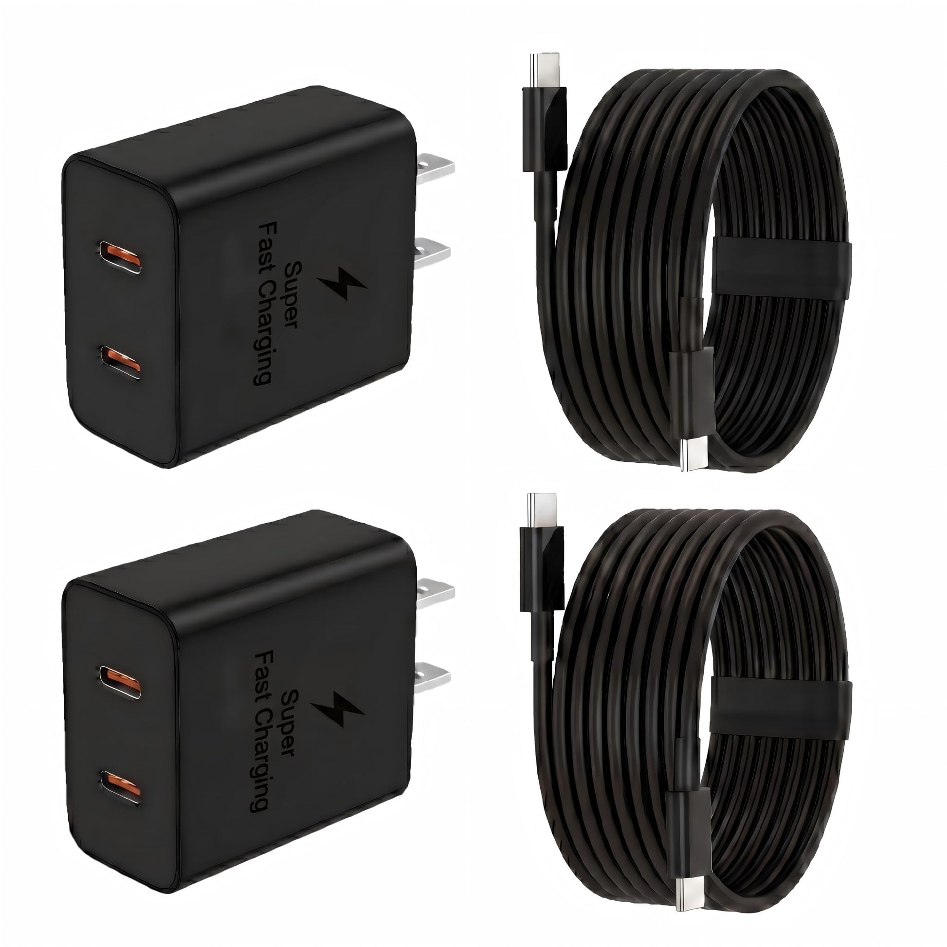 Super Fast Charger USB C, 2-Pack 45W USB C Charger with 6FT C to C Cable, Dual Port Fast Charger USB C for Samsung Galaxy S26/S25/S24/S23/S22/S21/S20/Plus/Ultra,Android,Galaxy Tablet,Phone 17/16/15