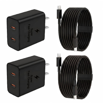 Super Fast Charger USB C, 2-Pack 45W USB C Charger with 6FT C to C Cable, Dual Port Fast Charger USB C for Samsung Galaxy S26/S25/S24/S23/S22/S21/S20/Plus/Ultra,Android,Galaxy Tablet,Phone 17/16/15