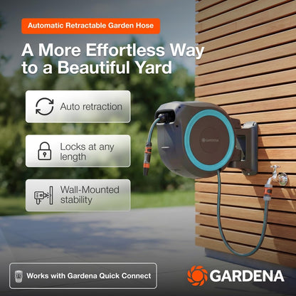 Gardena 18630-37.000.00 115 ft. Wall-Mounted Auto-Retractable Hose Reel, Frost-Proof, RollControl Technology for Safe and Slow retraction, 1/2" Hose, Made in Europe 🍁 All In One Marketplace Canada
