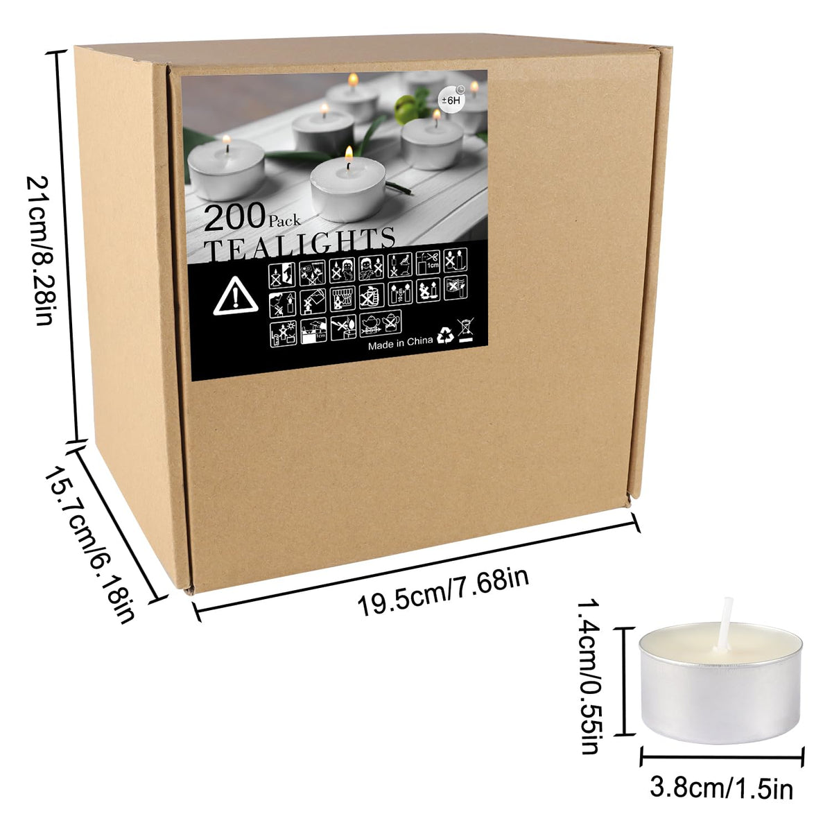 6 H Tealight Candles - Hour Long time Burning, White Votive Smokeless Tea Light Unscented Candles for Shabbat, Weddings, Christmas,Home Decorative -200 Pack… 🍁 All In One Marketplace Canada