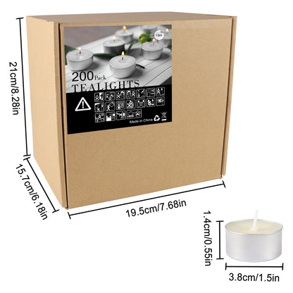 6 H Tealight Candles - Hour Long time Burning, White Votive Smokeless Tea Light Unscented Candles for Shabbat, Weddings, Christmas,Home Decorative -200 Pack… 🍁 All In One Marketplace Canada