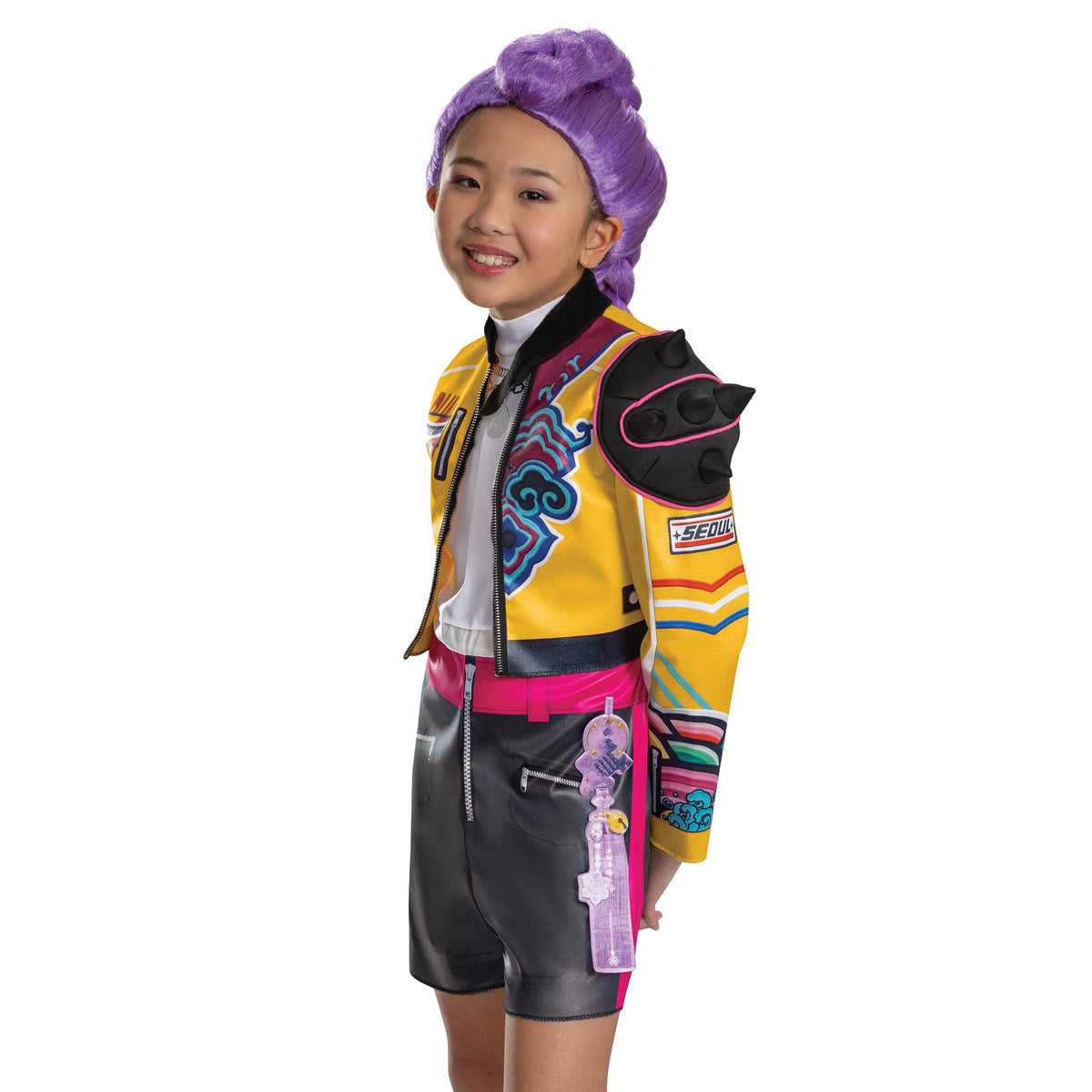 Costume de Rumi de K-Pop Demon Hunters, combinaison et haut officiels de déguisement pour Halloween, taille enfant (10-12 ans)
