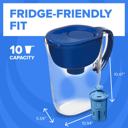 Brita 10 Cup Elite Filter Pitcher with Smart Light Indicator, Reduces 30+ Contaminants including Lead and Microplastics, Filter lasts 6 months, Tahoe, Black 🍁 All In One Marketplace Canada
