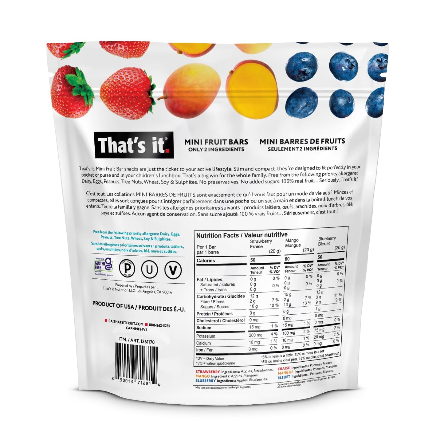 That's it. Mini Fruit Bars Variety Pack (24 Count) - No Added Sugar, Plant-Based, Vegan & Gluten Free
