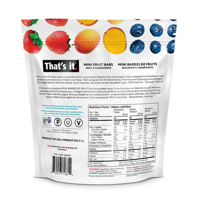 That's it. Mini Fruit Bars Variety Pack (24 Count) - No Added Sugar, Plant-Based, Vegan & Gluten Free