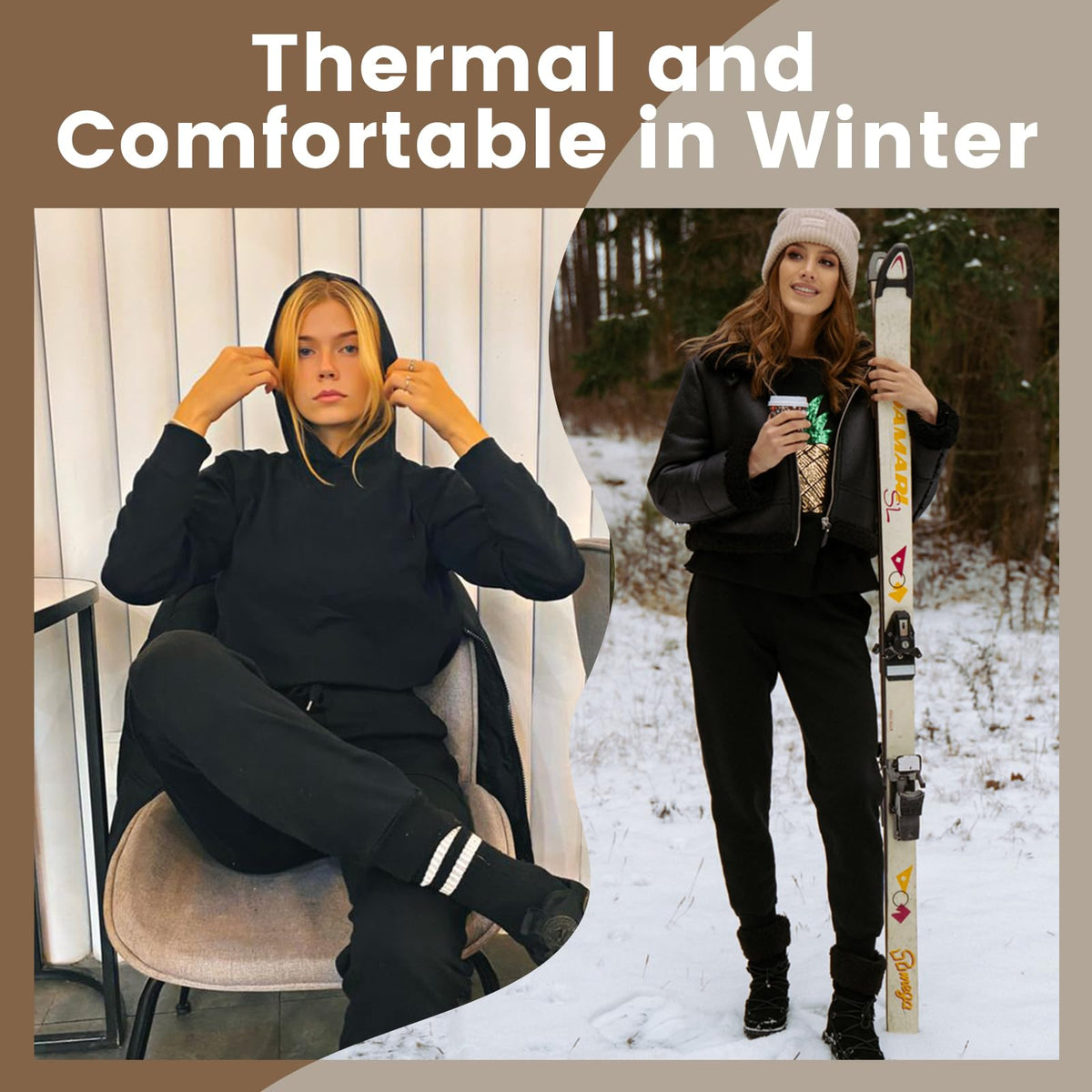 CAMPSNAIL Fleece Lined Sweatpants Woman-Joggers Woman with Pockets Pants 🍁 All In One Marketplace Canada