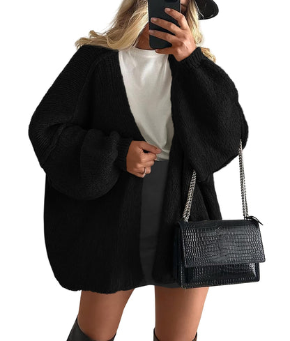 PRETTYGARDEN Womens Open Front Oversized Cardigan Sweaters Black 🍁 All In One Marketplace Canada