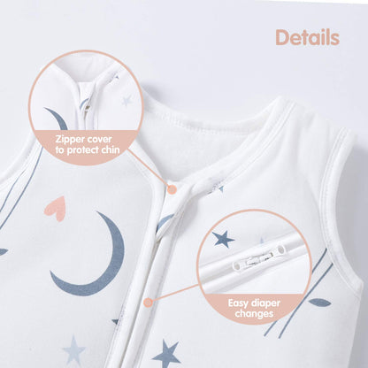 Mosebears Sleep Sack Baby Winter Wearable Blanket with 2-Way Zipper,2.5 TOG Cotton Sleep Sack Unisex (White Animal, 12-18 Months) 🍁 All In One Marketplace Canada