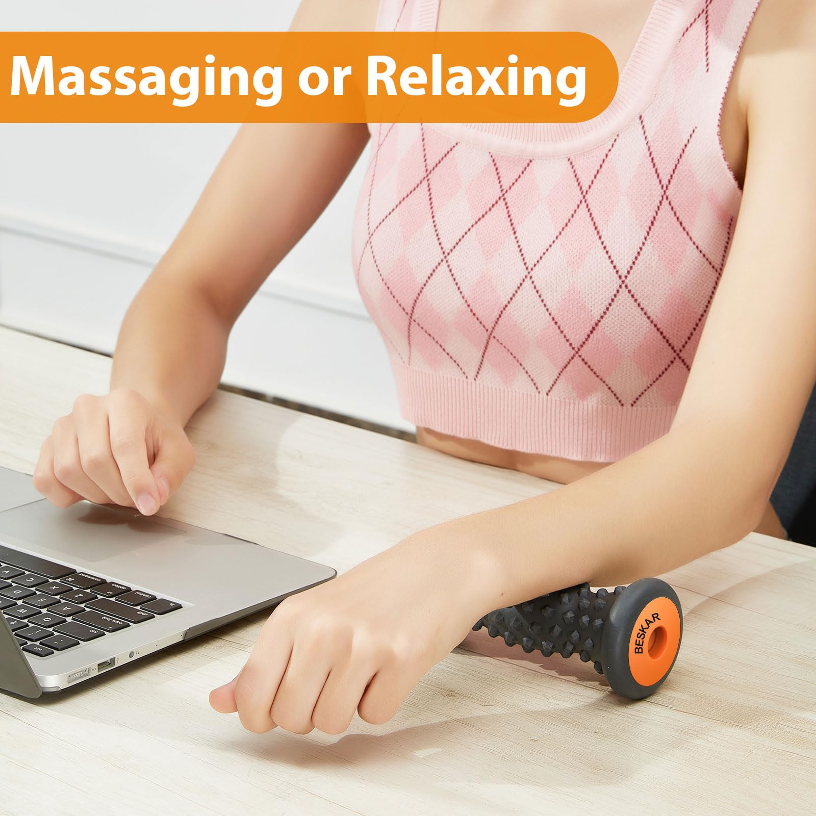 BESKAR Foot Massage Roller for Plantar Fasciitis Relief, Portable Foot Roller to Deep Tissue Muscle Massage, Foot Arch and Heel Pain, Foot Trigger Point Therapy Reflexology Tool - Available at All In One Marketplace Canada