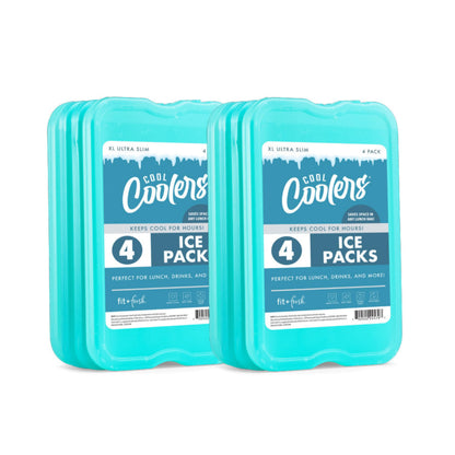 Cool Coolers by Fit + Fresh, 8 Pack XL Slim Ice Pack, Quick Freeze Space Saving Reusable Ice Packs for Lunch Boxes, Lunch Bags or Coolers, Green 🍁 All In One Marketplace Canada