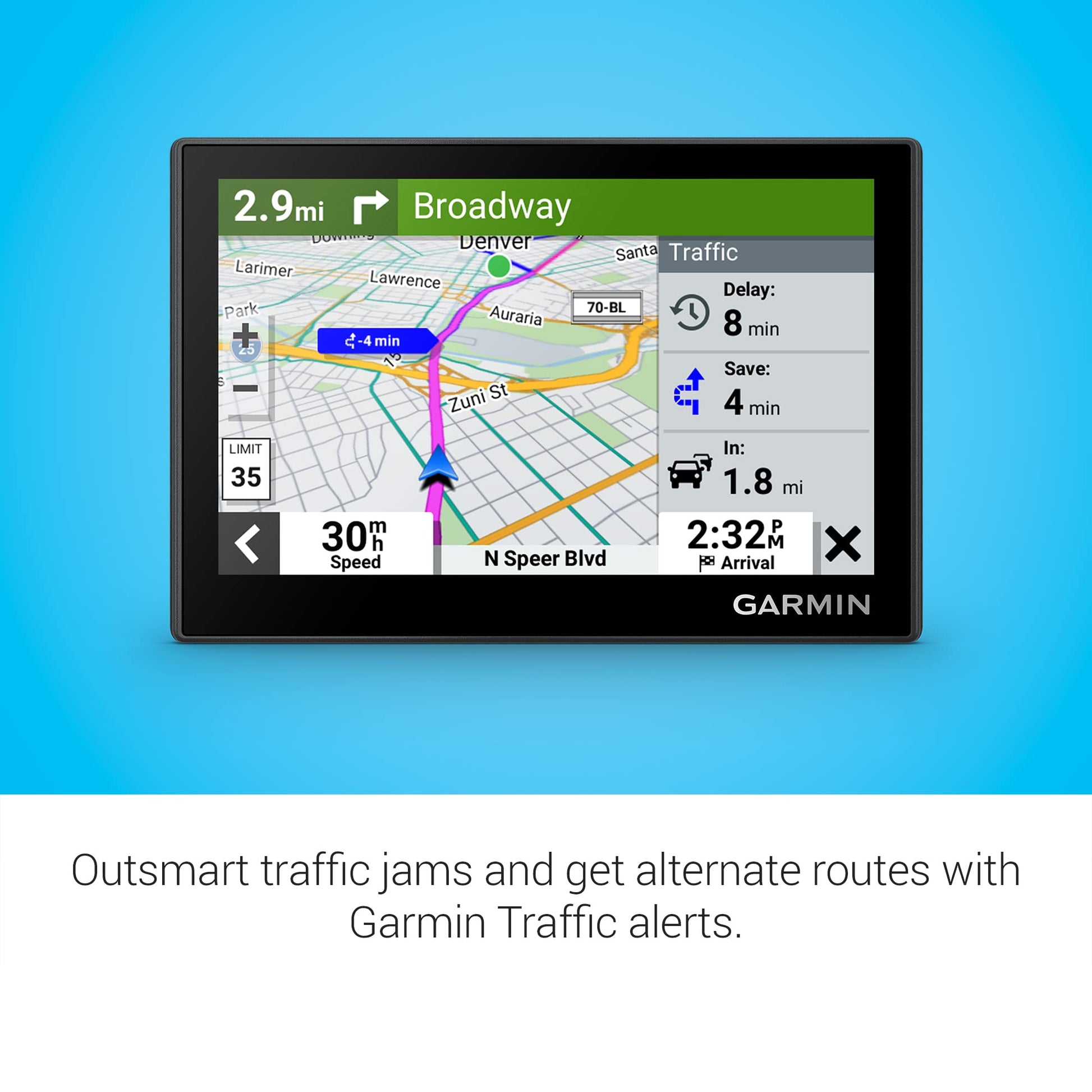 Garmin Drive™ 53 GPS Navigator, High-Resolution Touchscreen, Simple On-Screen Menus and Easy-to-See Maps, Driver Alerts Garmin