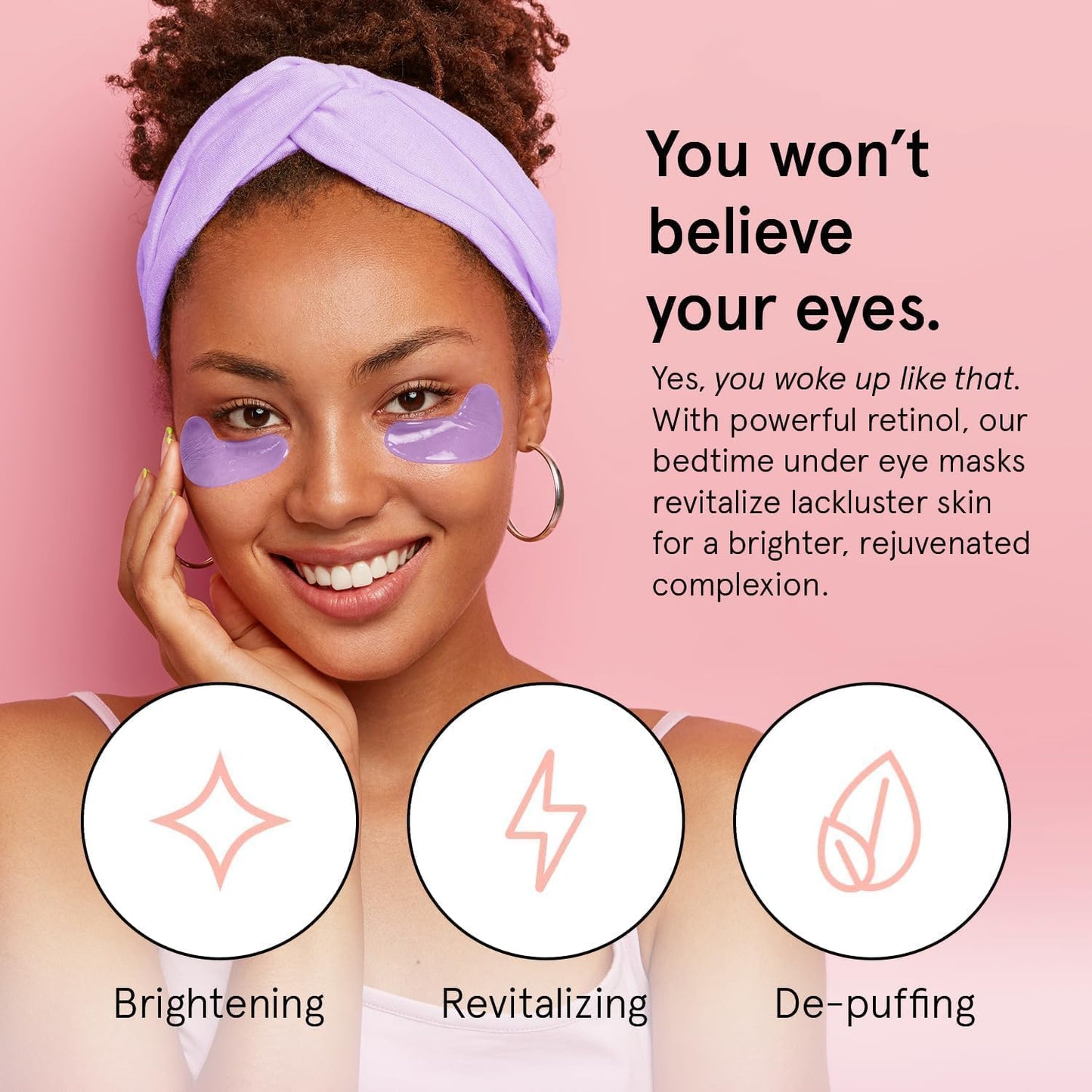grace & stella Under Eye Masks With Retinol - Revitalizing Under Eye Patches for The Wrinkles & Dark Circles - Gel Eye Mask - Gifts for Mom, Teen Girl Gifts - Vegan, Cruelty-Free (24 Pairs)