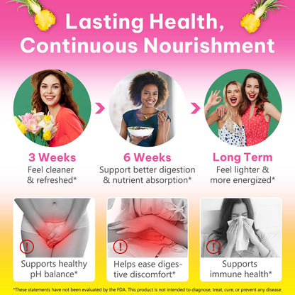Probiotics Gummies for Women Wellness, Pineapple Flavor, 60 Gummies (1 Pack) - Available at All In One Marketplace Canada