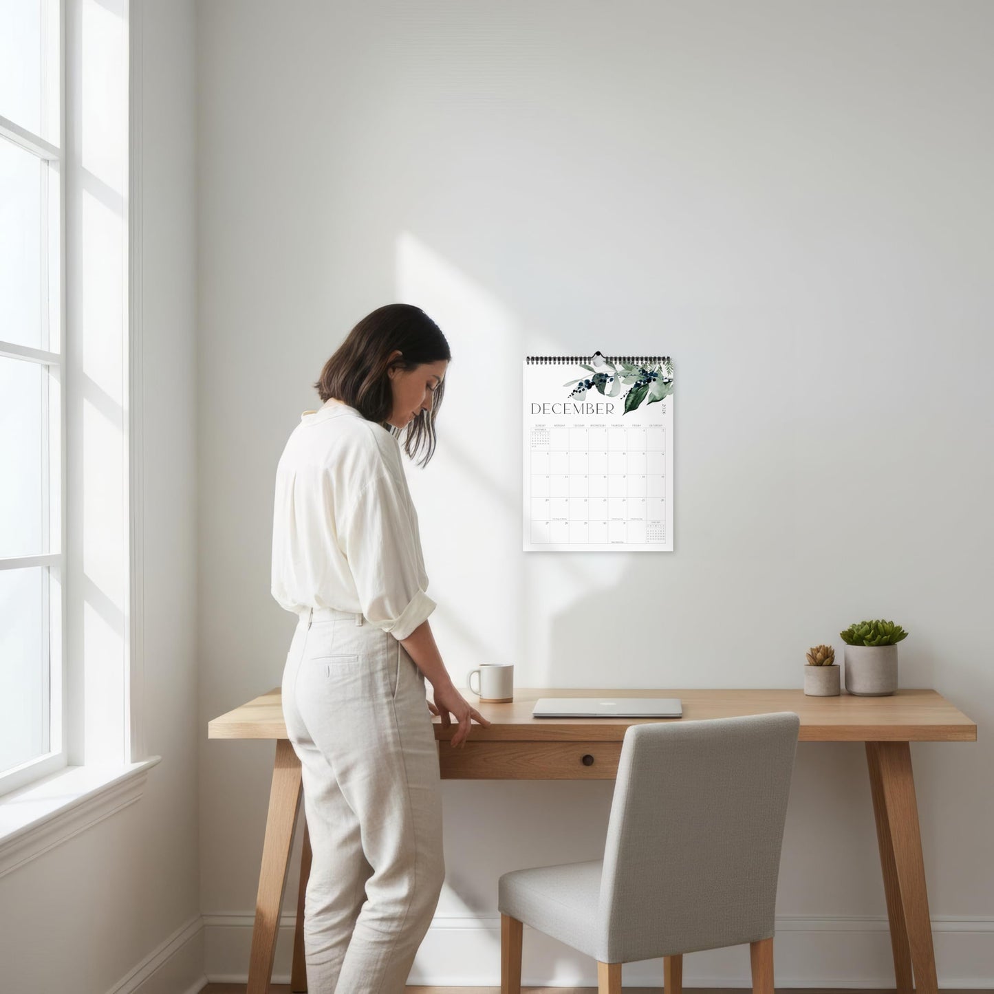 Aesthetic 2026-2027 Wall Calendar - Runs from January 2026 Until July 2027 - The Perfect Modern Greenery Calendar Planner for Easy Organizing