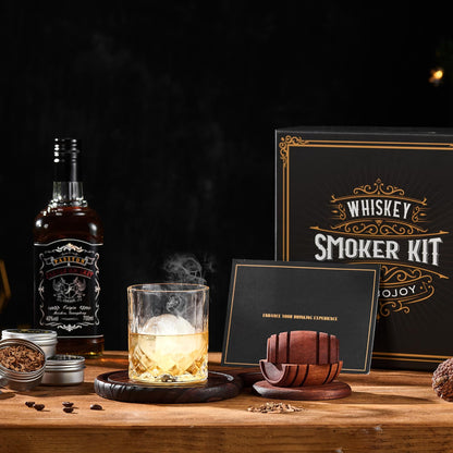 Whiskey Smoker Kit with Torch - 6 Flavors Wood Chips, 2 Glasses, 2 Ice Ball Molds - Cocktail Smoker Infuser Kit, Old Fashioned Drink Smoker Kit, Birthday Bourbon Whiskey Gifts for Men,Dad(NO Butane) - Available at All In One Marketplace Canada