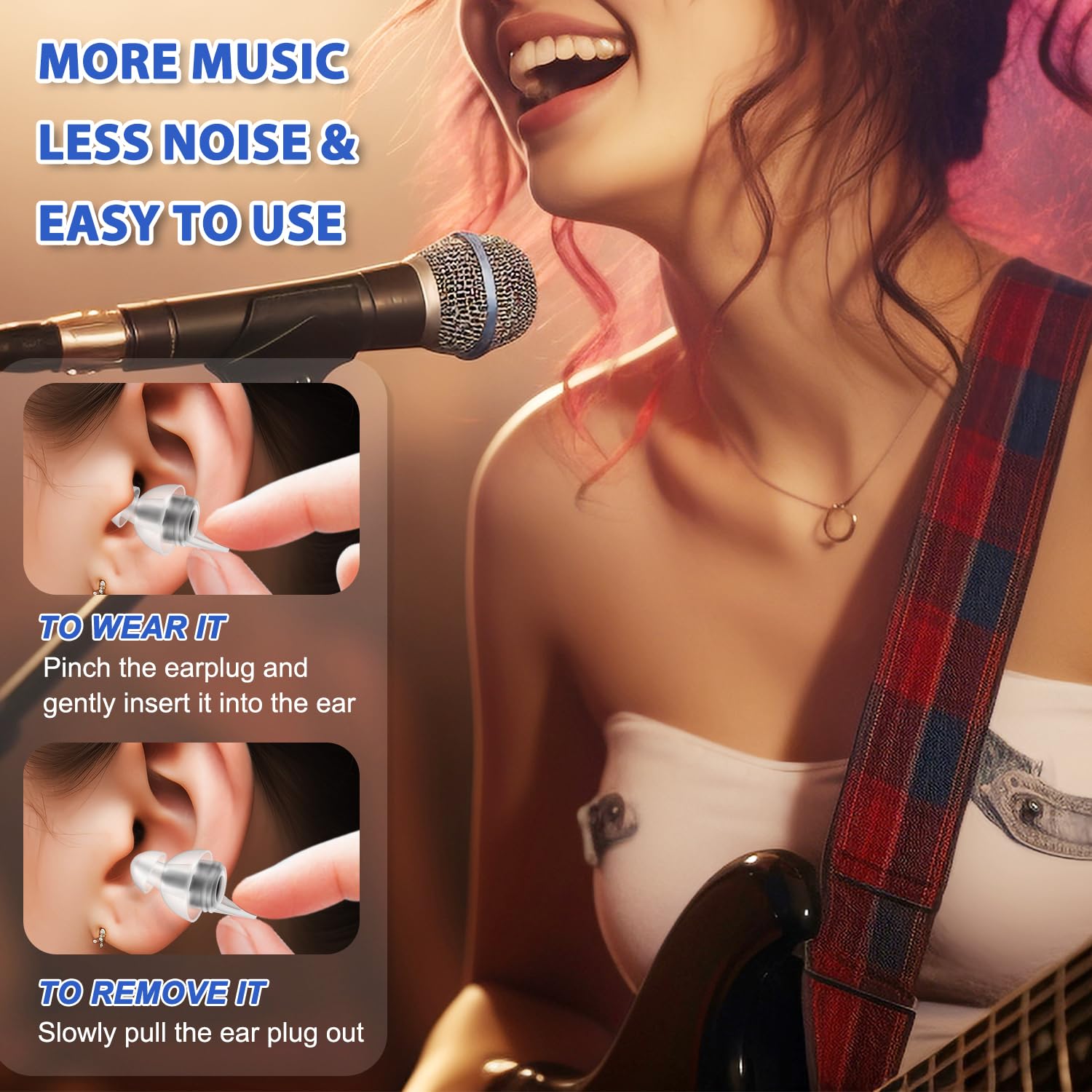 Laudexua High Fidelity Concert Ear Plugs, 2 Pairs Ear Protection Musician Earplugs for Concerts, Music Festival, Motorcycle, and Other Noise Reduction Events - Available at All In One Marketplace Canada
