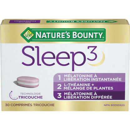 NATURE'S BOUNTY Sleep 3, Triplayer Technology, Melatonin, L-Theanine & Herbal Blend, 50 g - Available at All In One Marketplace Canada