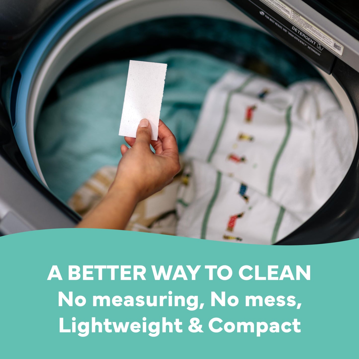 Tru Earth Compact Dry Laundry Detergent Sheets, Unscented - Up to 128 Loads (64 Sheets) - Paraben-Free - Original Eco-Strip Liquidless Laundry Detergent, Travel Laundry Sheets