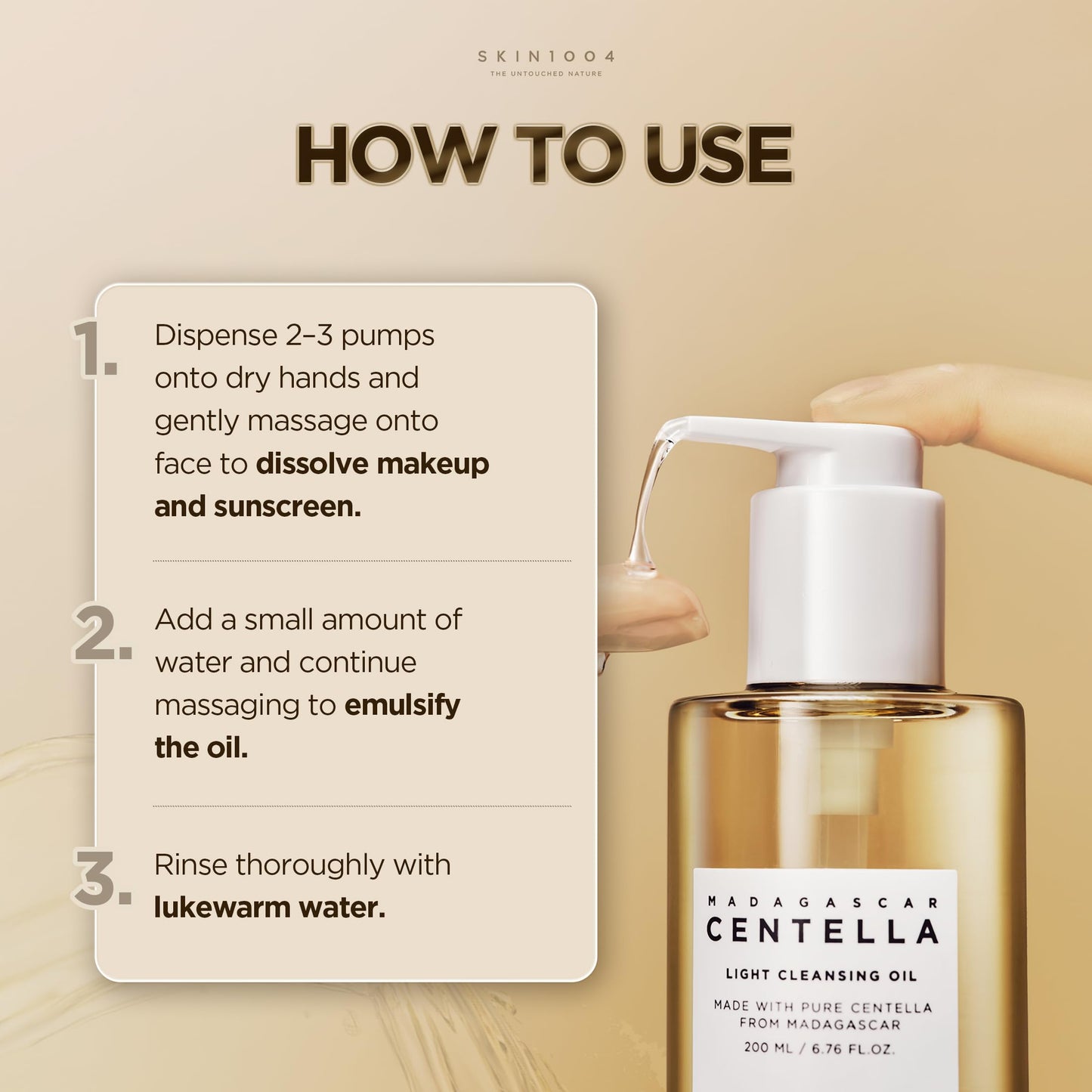 SKIN1004 Madagascar Centella Light Cleansing Oil (6.76 Fluid Ounce) Pure and light oil with fresh cleansing effect, Micellar Cleansing Hypoallergenic Use 🍁 All In One Marketplace Canada