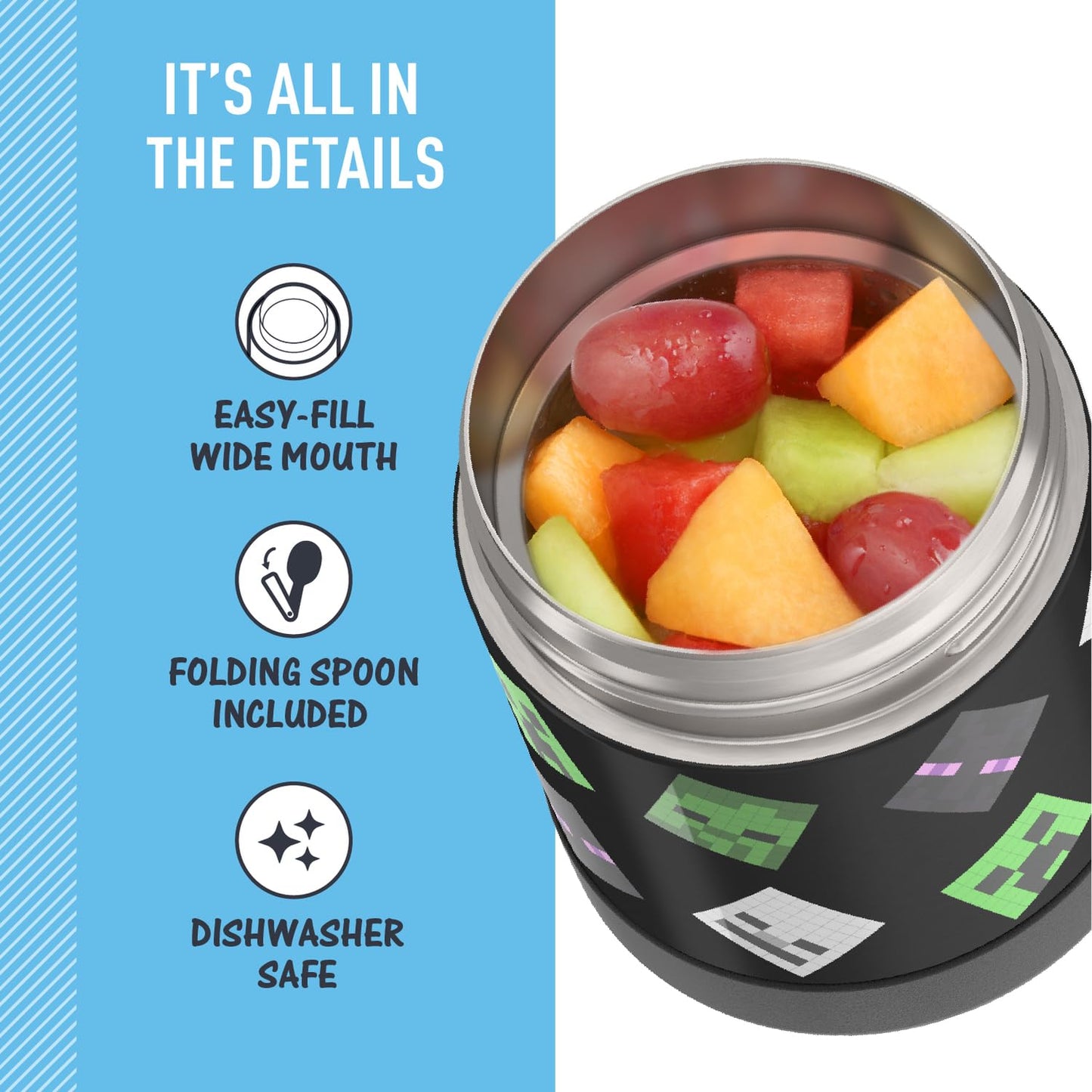 THERMOS FUNTAINER Kids Food Jar with Spoon, 10oz, Minecraft 🍁 All In One Marketplace Canada