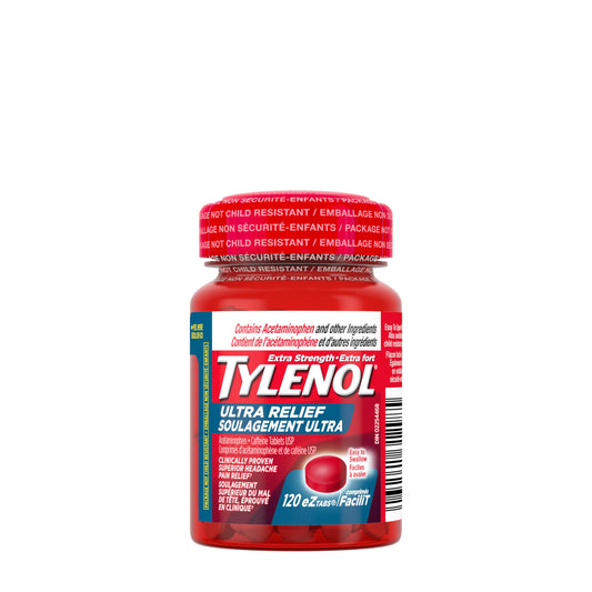Tylenol Ultra Relief for Headache and Migraine Pain Relief, 500 mg Acetaminophen, 120 Tablets - Available at All In One Marketplace Canada