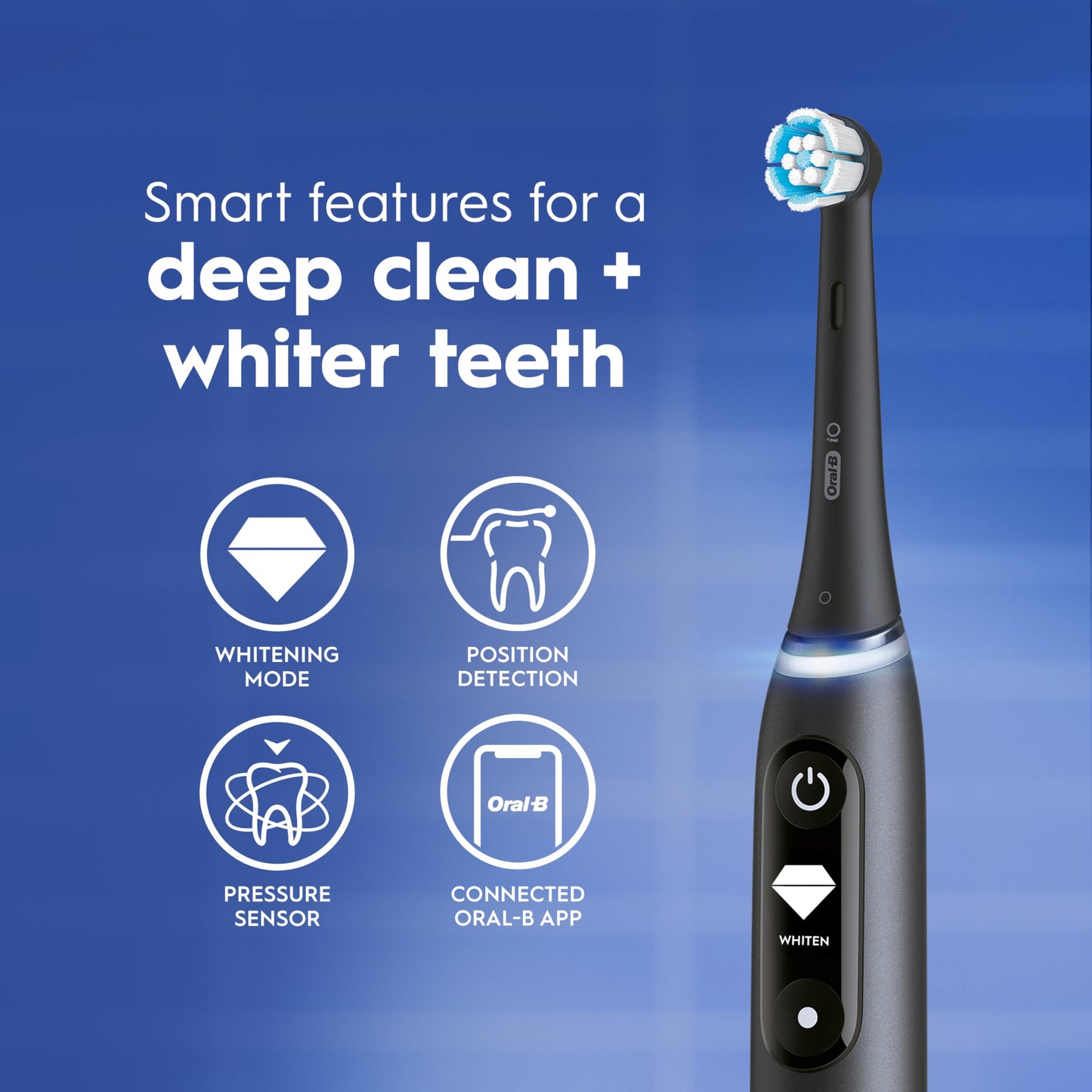 Oral-B iO6 Electric Toothbrush, for a Deep Clean and Whiter Teeth, Black Lava, Rechargeable Electric Toothbrushes, iO Series 6 with 1 Power Toothbrush, 1 Brush Head, and 1 Travel Case - Available at All In One Marketplace Canada