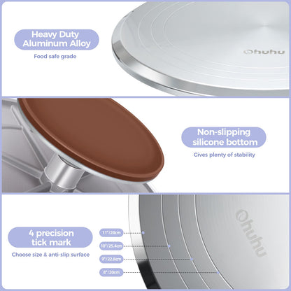 Ohuhu 12" Cake Turntable, Aluminum Rotating Stand with Spatulas & Combs 🍁 All In One Marketplace Canada