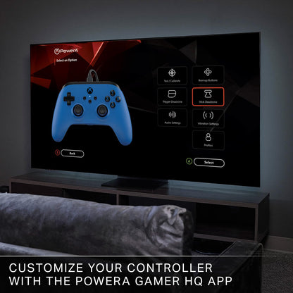 PowerA Symmetric Wired Controller for Xbox Series X|S - Blue, Officially licensed, Inline Thumbstick Layout, Windows 10/11 compatible, Dual Rumble Motors, Impulse Triggers, 3.5 mm Audio Jack