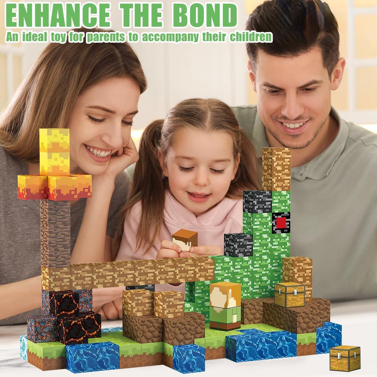 1 Inch Magnetic Blocks Building Blocks 160Pcs Set, Magnet Building Toy Set Magnet Constructions Stacking Toys STEM Sensory Educational Christmas Birthday Gifts for Toddler Boys Girls 🍁 All In One Marketplace Canada