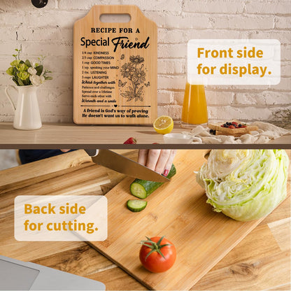 Milcier Friend Gifts for Women, Best Friend Birthday Gifts for Women, Recipe Cutting Board for Bestie, BFF, Friendship Christmas Birthday Present for Woman 🍁 All In One Marketplace Canada