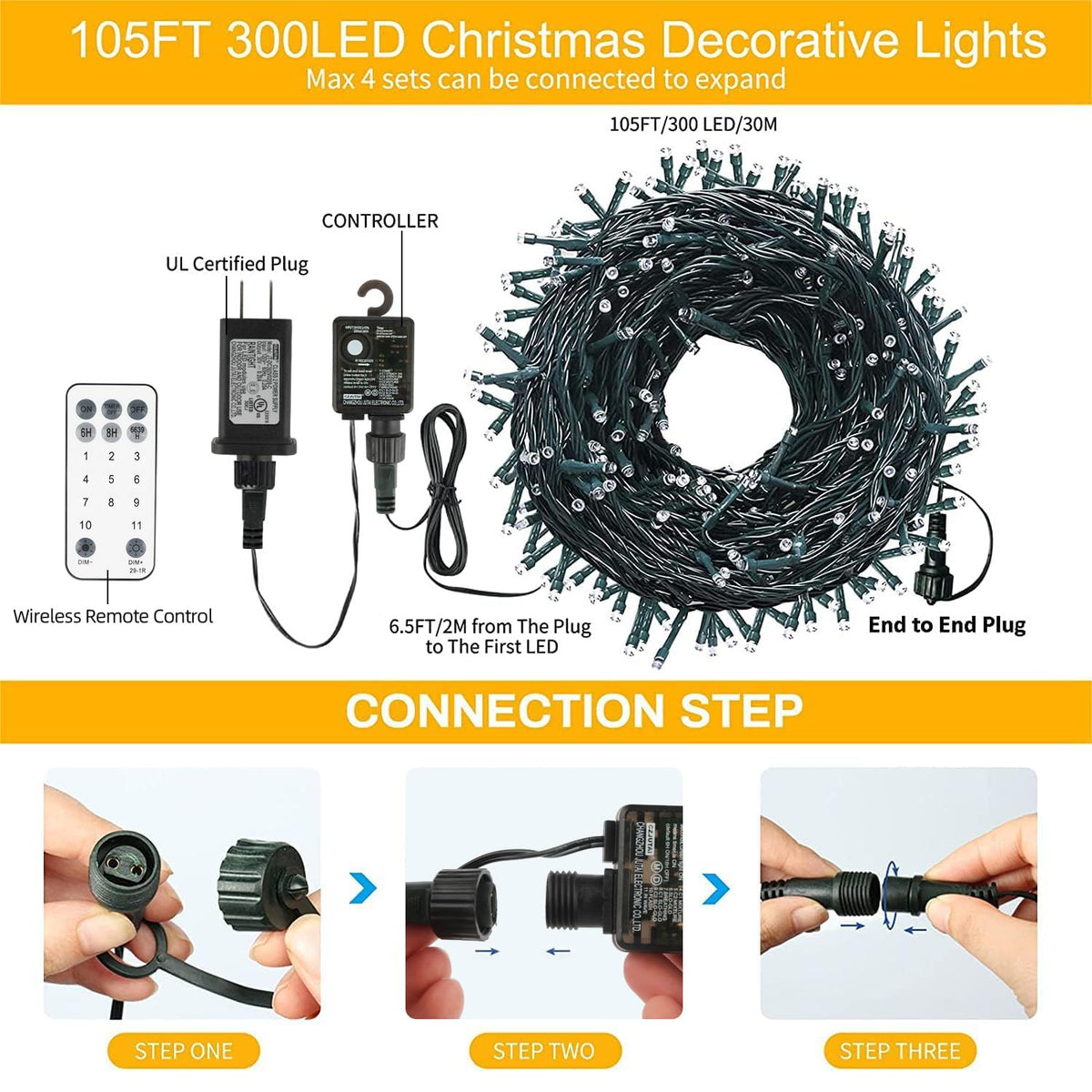 Tcamp Color Changing Christmas Lights 105FT 300 LED Christmas Tree Lights 🍁 All In One Marketplace Canada