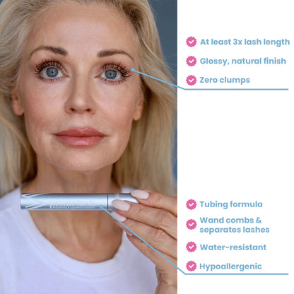 Prime Prometics PrimeLash Mascara for Women over 50 – Volumizing, Incredible Length in 2 Coats – Long-Stay, Zero Clumps, Hypoallergenic (Black) - Available at All In One Marketplace Canada