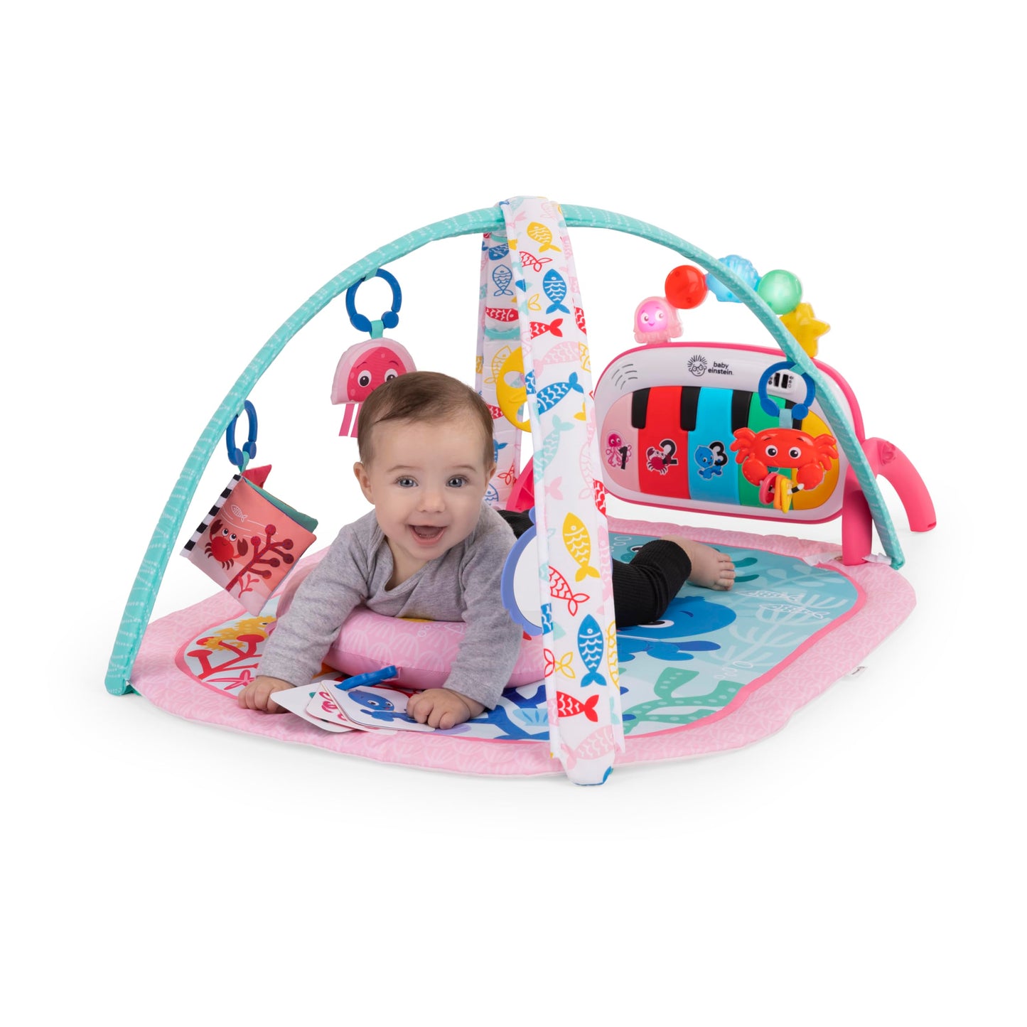 Baby Einstein Ocean Explorers 4-in-1 Kickin’ Tunes Jellyfish Jamboree Music & Language Discovery Gym, Pink, Ages 0 Months and Up 🍁 All In One Marketplace Canada