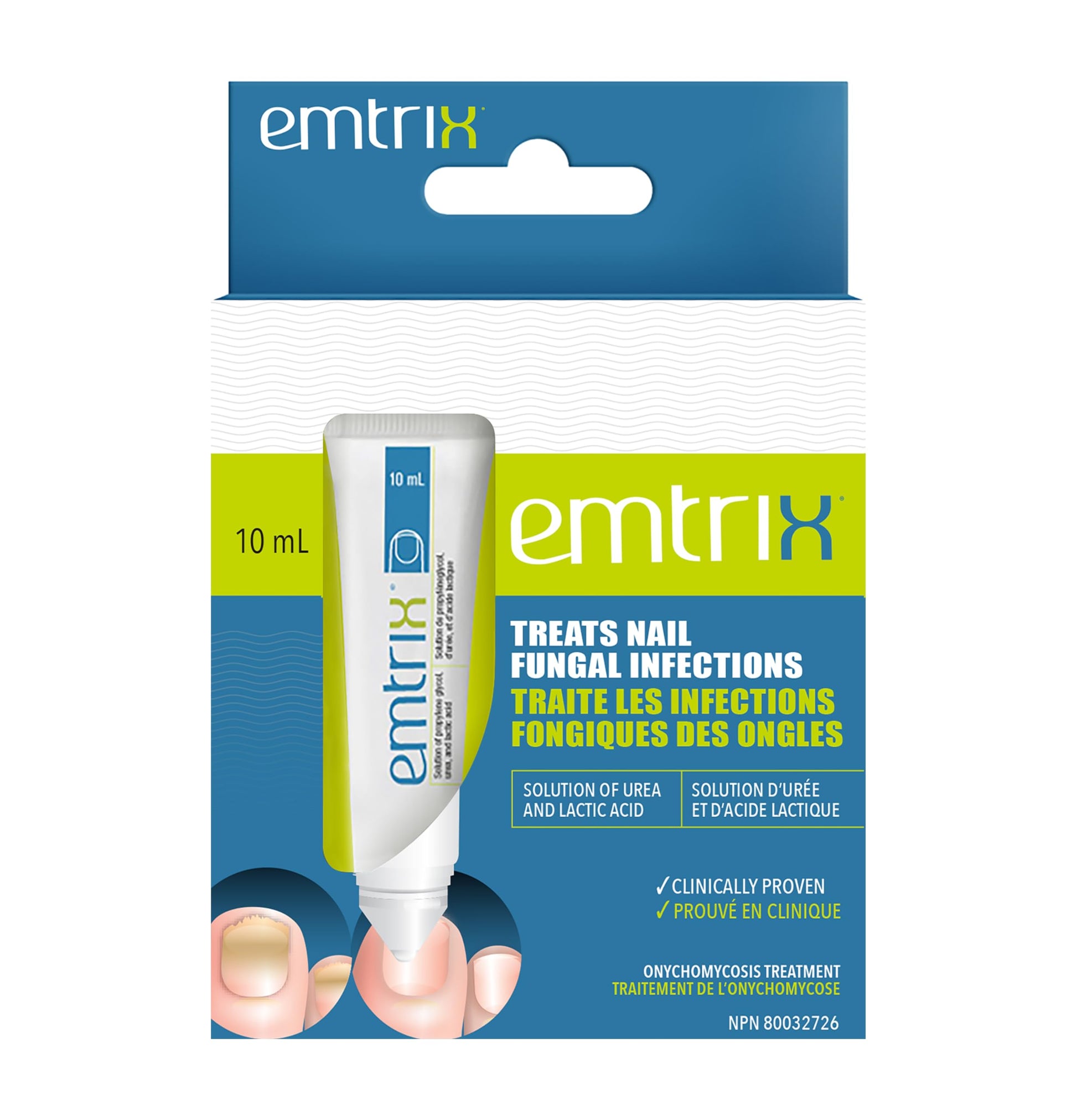 Emtrix Nail Fungus Solution, 10 mL, Improves Appearance of Discolored & Thick Nails 🍁 All In One Marketplace Canada Emtrix