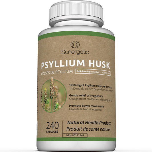 Premium Psyllium Husk Capsules - 1450mg per Serving - Helps Support Digestion, Intestinal Health & Regularity - 240 Psyllium Husk Fiber Capsules - Available at All In One Marketplace Canada
