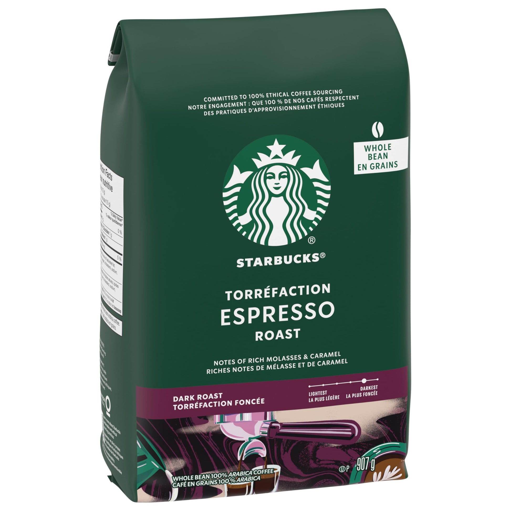 Starbucks Espresso Roast Whole Bean Coffee, 907g