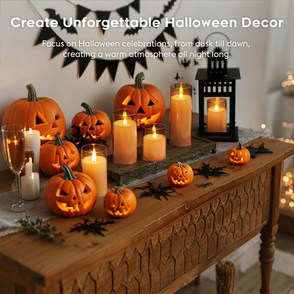 Fo32won Amber Flameless Candles with Remote, LED Pillar Candles Set of 5 🍁 All In One Marketplace Canada