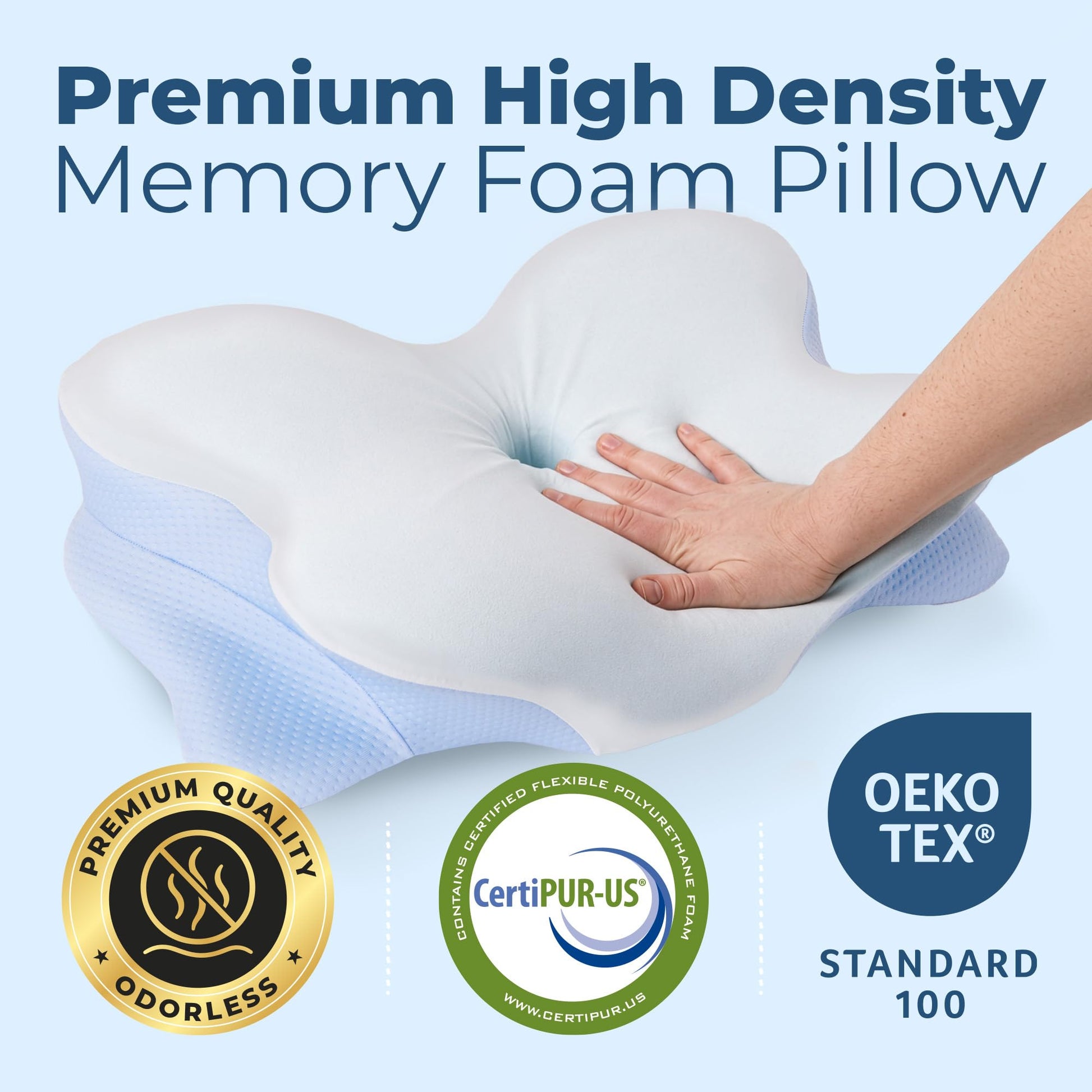 Derila Ergo Pillow Memory Foam Butterfly Neck Pillow, Side, Stomach Sleeper Pillows, oreiller Mousse memoire, Fete Des Meres Cadeaux Happy Mothers Day 21.25 x 14.17 x 4.72 inches