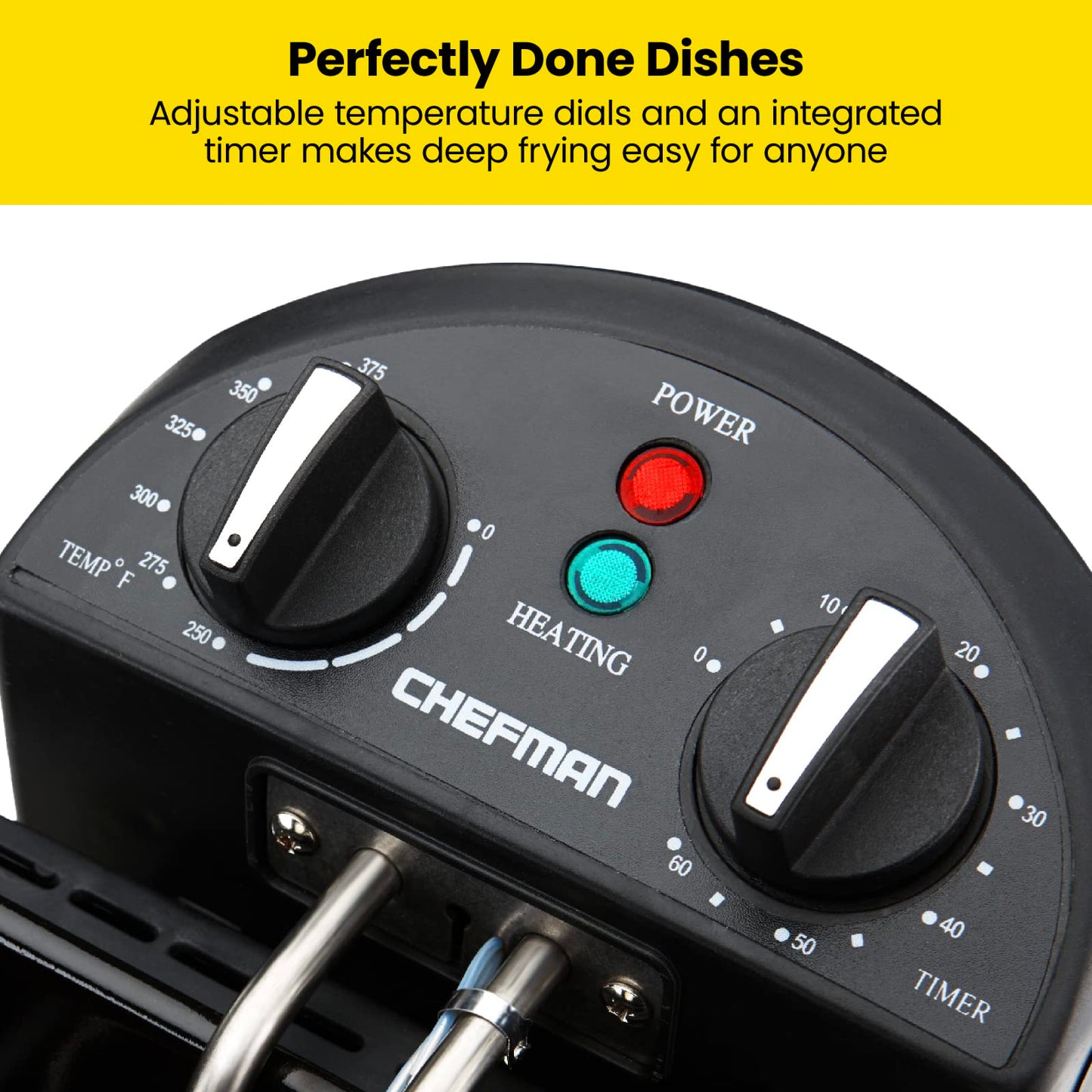 Chefman 4.3 Liter Deep Fryer with Basket for Home Use, XL Jumbo Size Fry Basket Strainer, Adjustable Temperature & Timer Fish Fryer, Chicken Fryer, French Fry Maker, Gifts for Cooks, Stainless Steel - Available at All In One Marketplace Canada