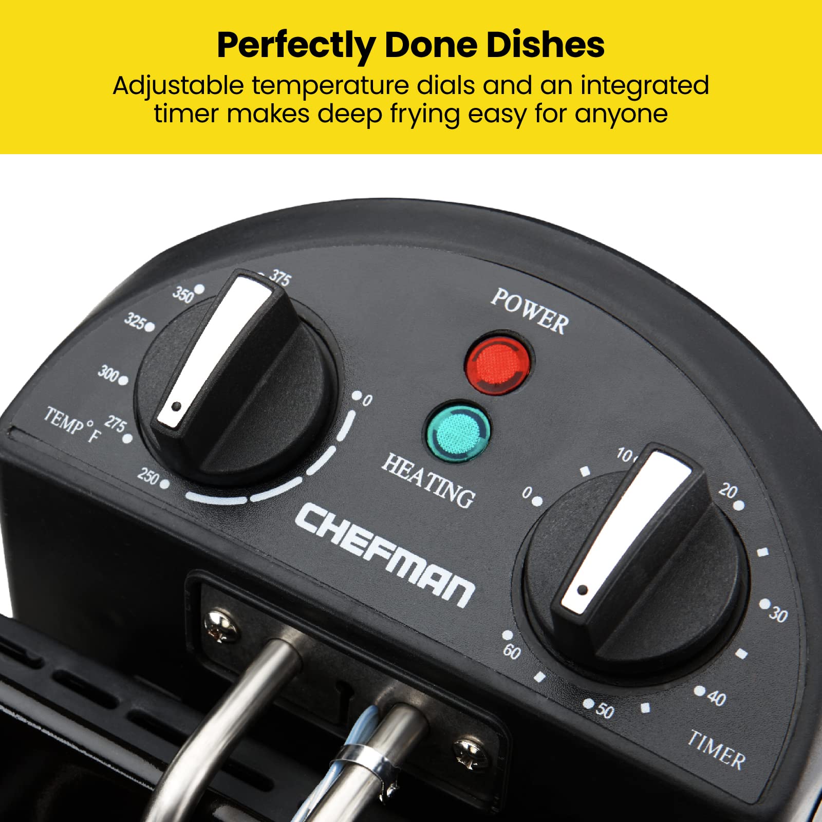 Chefman 4.3 Liter Deep Fryer with Basket for Home Use, XL Jumbo Size Fry Basket Strainer, Adjustable Temperature & Timer Fish Fryer, Chicken Fryer, French Fry Maker, Gifts for Cooks, Stainless Steel - Available at All In One Marketplace Canada