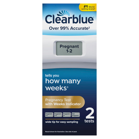 Clearblue Digital Pregnancy Test With Weeks Indicator, The Only Test That Tells You How Many Weeks, 2 Digital Tests (Pack of 1) - Available at All In One Marketplace Canada